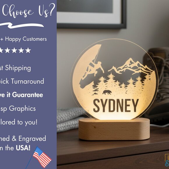 Custom Rock Climbing LED Night Light – Gift for Adventure Lovers - Picture 4 of 8